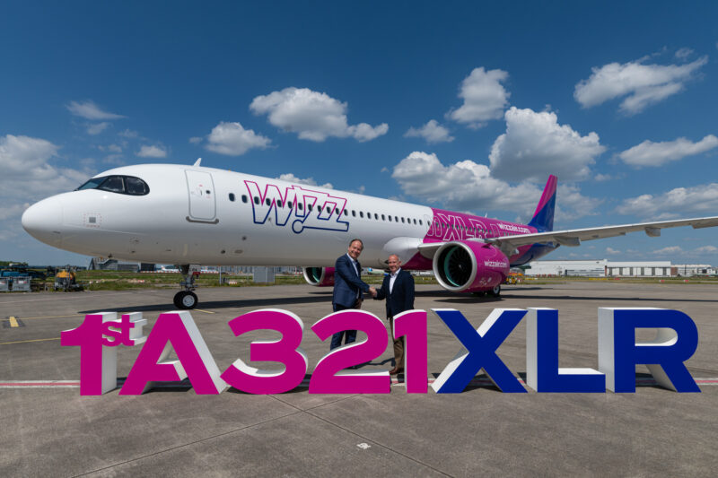 Christoph Zammert, Airbus EVP Head of A320 Family Programme and Owain Jones, Chief Corporate Officer Wizz Air , at the delivery of the first A321XLR to Wizz Air. - Image, Airbus