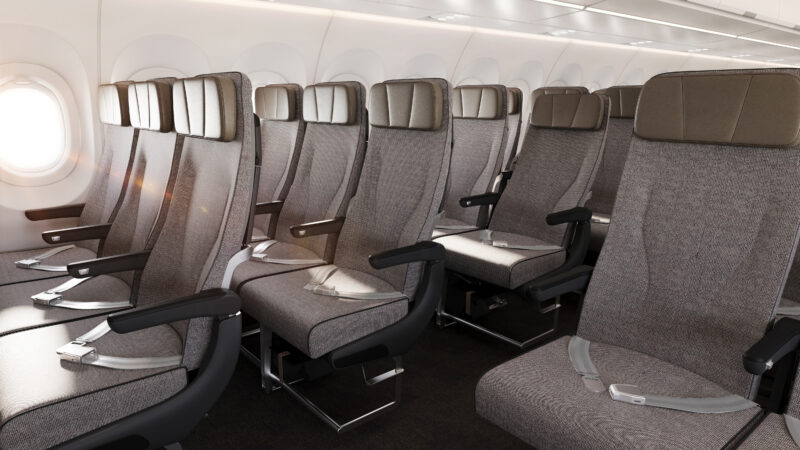 Qantas Airbus A321XLR Economy Class - Rendering, Qantas