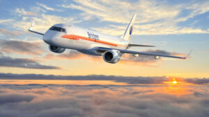 a plane flying in the sky