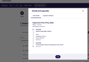 Finnair Helsinki to Toronto route details - snipped, finnair.com