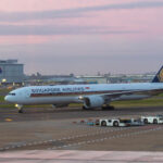 Singapore Airlines Boeing 777-300ER taxiing at London Heathrow Airport