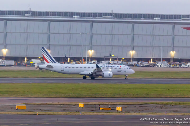 Air France Airbus A220-300 landing at London Heathrow Airport - Image, Economy Class and Beyond