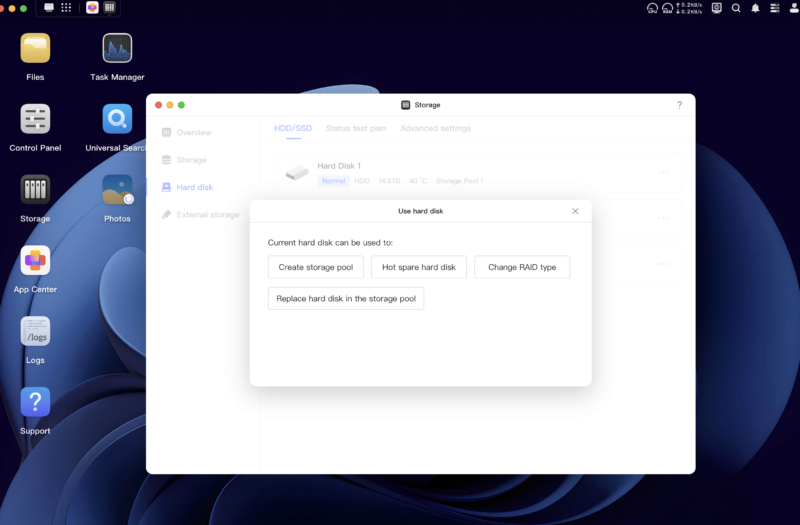 UGOS Storage Manager - Disk management