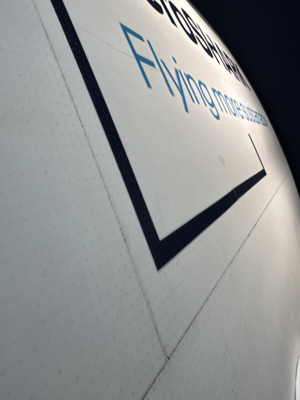 a close up of a plane