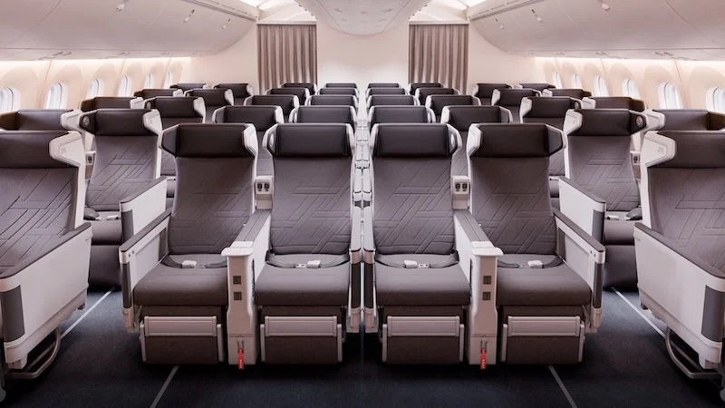 a row of seats in an airplane