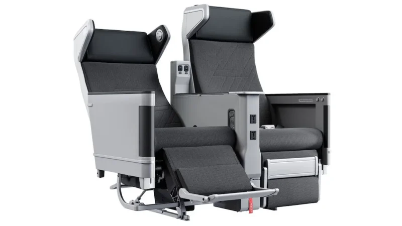 a group of grey and black chairs