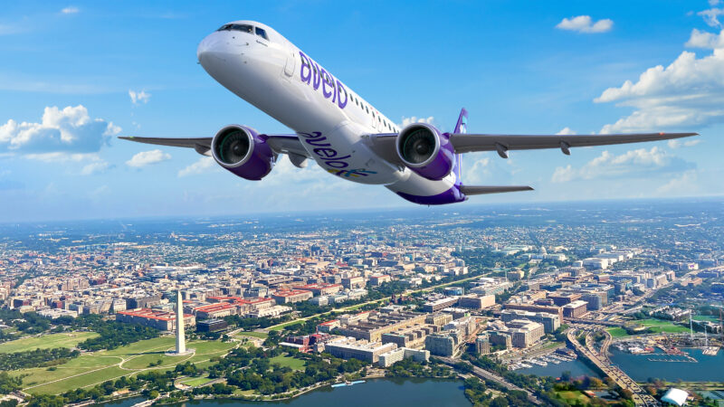 Avelo Embaer E195-E2 Over Washington - Image, Embraer