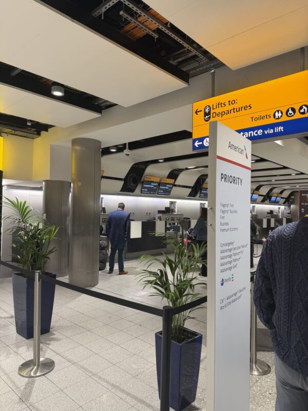 a sign in a building