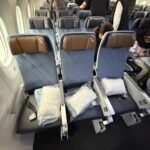 a row of seats on an airplane