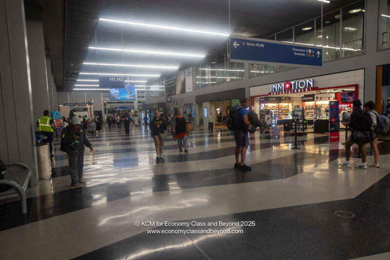 people in a large airport