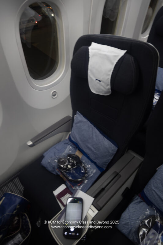 a seat in an airplane