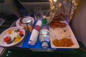 a tray of food and drinks on a tray