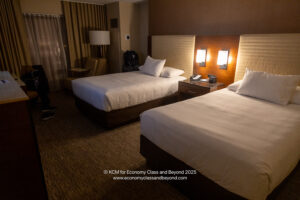 two beds in a hotel room