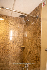 a shower with a shower head