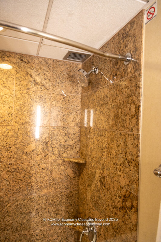 a shower with a shower head