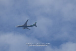 a plane flying in the sky