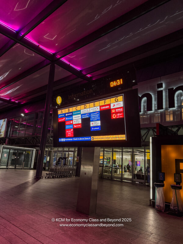 a sign in a building