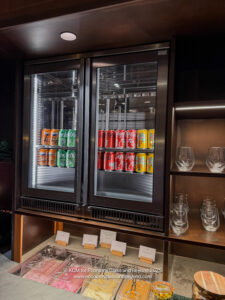 a refrigerator with drinks in it