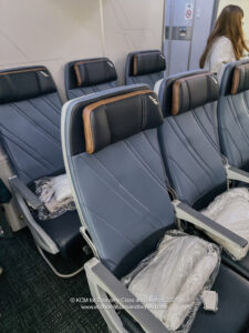 a row of seats in an airplane