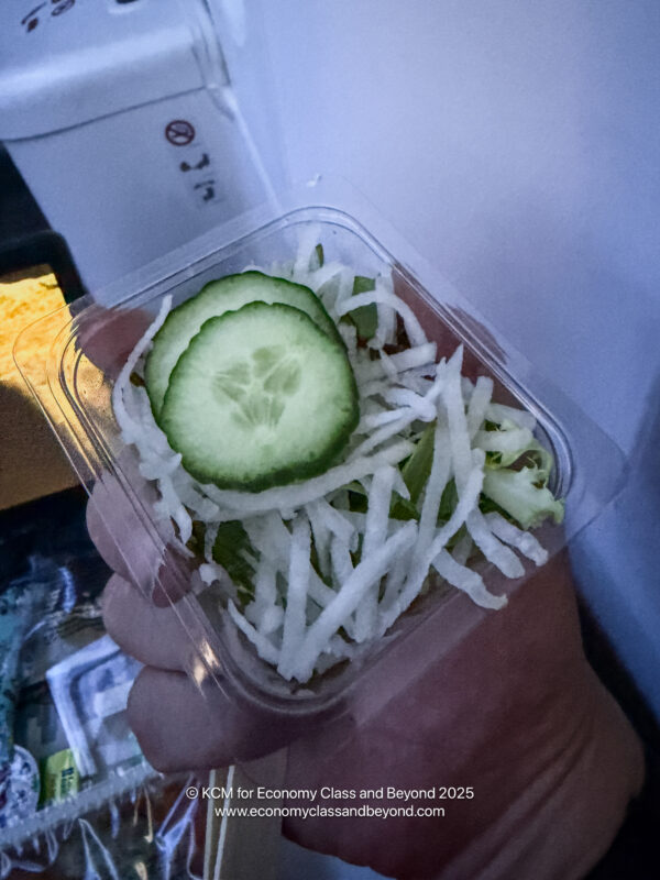 a hand holding a plastic container of food