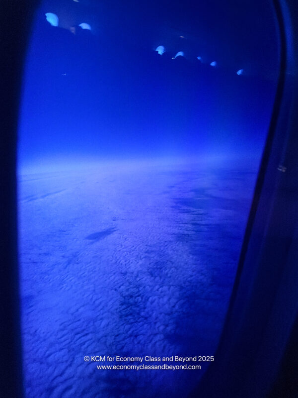 a view of the sky from an airplane window