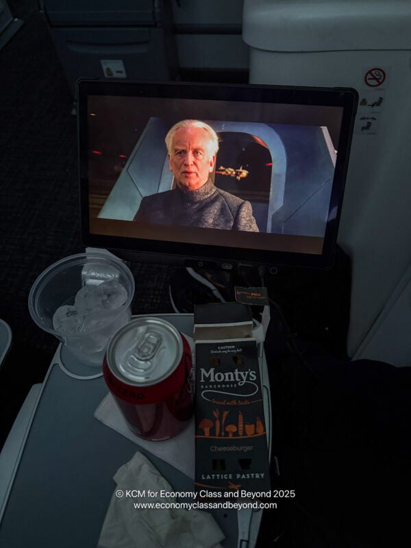 a screen with a man on it