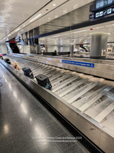 luggage on a conveyor belt