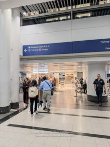 people walking in a building