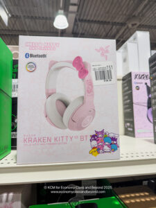 a box of pink headphones on a shelf