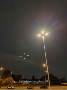 a street light at night