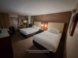 two beds in a hotel room