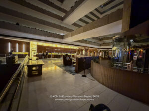 a room with a large ceiling and a large staircase