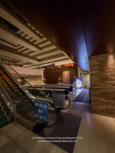 a building with an escalator