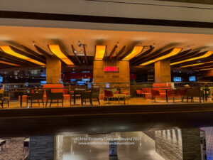 a room with tables and chairs