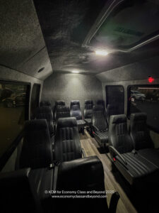 inside a vehicle with seats