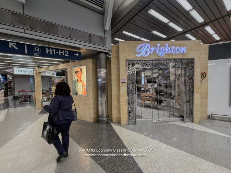 a woman walking in a building
