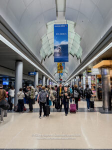 a group of people in a terminal