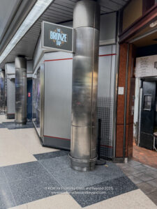 a metal pillar in a building