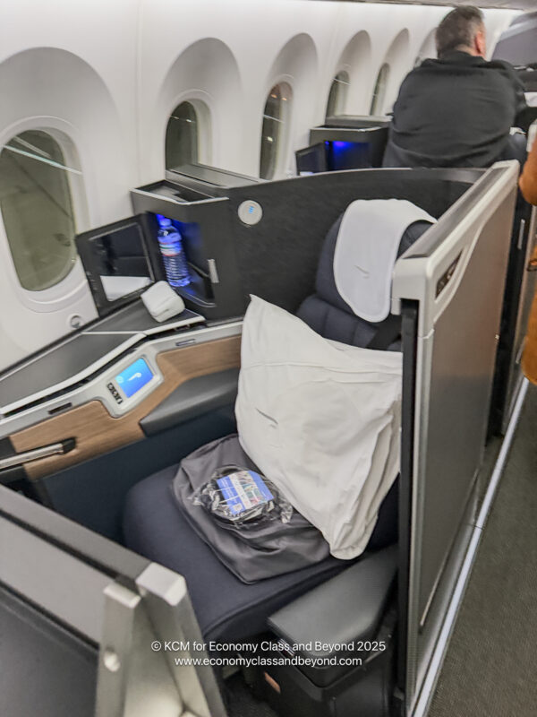 a seat on an airplane