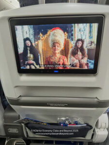 a tv on the back of a plane