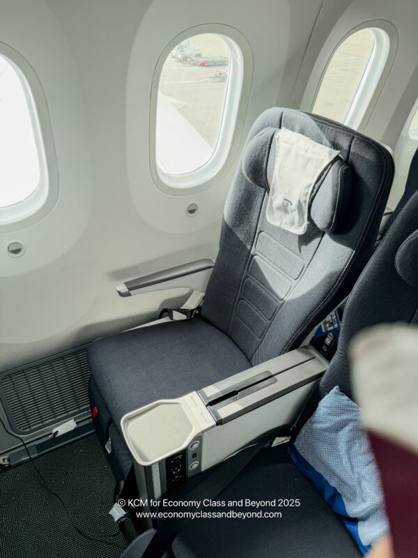 a seat in an airplane