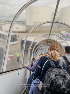 a group of people on a bus
