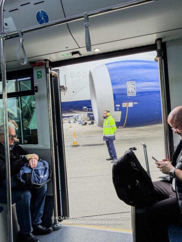 a group of people on a bus