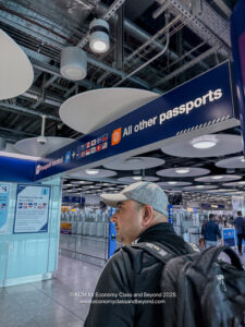 a man in a hat in an airport