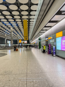 a group of people in a airport
