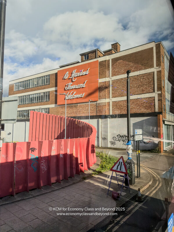 a building with a sign on the side