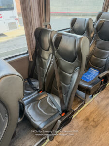 a seats in a bus
