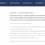 Blue Islands Suspends Services