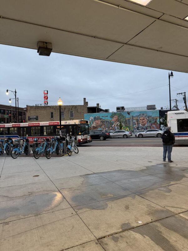 a bus parked in a parking lot