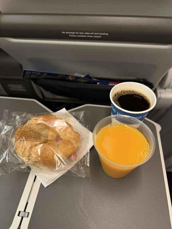 food and drink on a tray